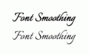 Слова Font Smoothing, менее чёткие: сверху без сглаживания, внизу со сглаживанием.